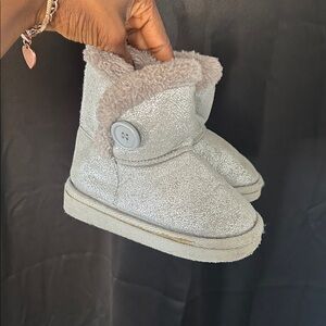 Kidgets Shimmering Silver Kids Boots